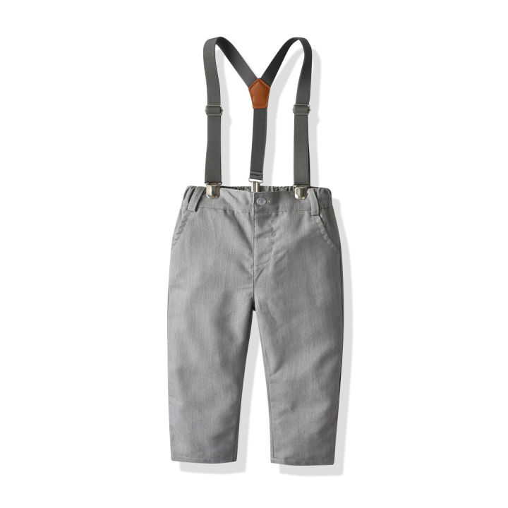 Size Baby Boys Pants With Suspender Boys Long Trousers Formal Grey  Suspender For Kids Boys Birthday Suit Wedding Party Boy Kids Clothes  Photoshoot