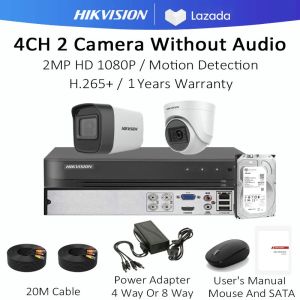 Hikvision 2MP 4CH 8CH HD   CCTV Package With Audio camera kit Remote monitoring CCTV Set