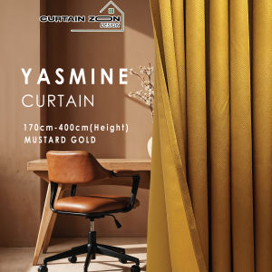 leestarcurtaindesign - Yasmine Mix Blackout Curtain Window Ready Made Hook Eyelet (230cm-240cm) | Noise Reducing | tingkap dan pintu bilik blackout
