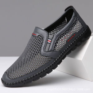 Casual Leather Shoes Breathable And Versatile Soft-Soled Low-Top MenS Sandals MenS Summer Mesh Shoes