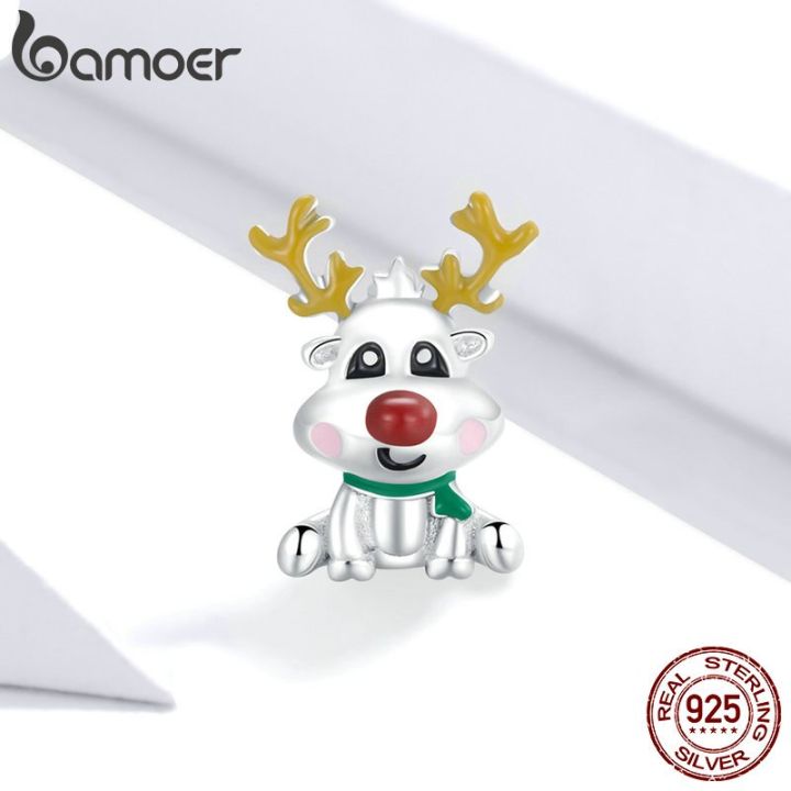 BAMOER%20Cute%20Reindeer%20Metal%20Beads%20for%20Women%20925%20Sterling%20Plated%20Silver%20Charm%20Beads%20Jewelry%20Making%20for%20Bracelet%20Bangle%20BSC375%20-%20Image%204