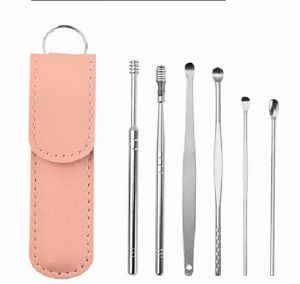 JEFFMUI 6Pcs Ear Cleaner Wax Removal Tool Earpick Sticks Earwax Remover Curette Ear Pick Cleaning Ear Cleanser Spoon
