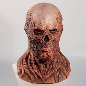 BEIBEI Full Face Helmet Costume Latex Devil Face Cover Cosplay  Halloween Headgear Vecna  Strange Things