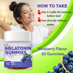 Melatonin Gummies 60 Gummies with Vitamin B6 - Sleep Support Supplement for Adults