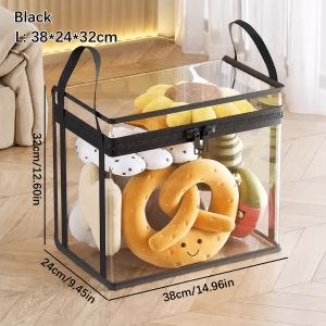 PEONYPH Doll Storage Bag Transparent Visible With Zipper Handle Organizer Box Multifunctional Dustproof Large