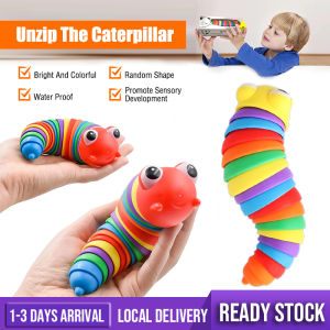 Sensory Baby Toys Rainbow Twisting Caterpillar Pop It Fidgerslug Stress Relieve Toys Decompression Fidget Slug Toys Caterpill Toys
