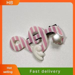 HB Kawaii Trendy Star Musical Symbol Wing Hair Clip Y2K INS Style Unique Striped Side Clip Bangs Clip Hair Jewelry Accessories