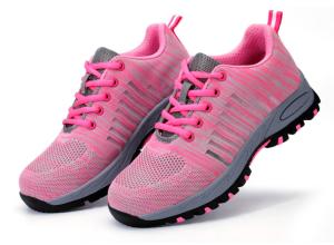 QINHUIZE Labor Insurance Ladies Shoes Womens Fashion Breathable Deodorant Safety Light Korean Version of the Summer Steel Toe Caps Anti-smashing Anti-piercing Work Shoes