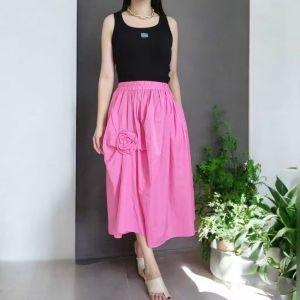 NANDO BAWAHAN ROK WANITA KOREA MANIS CANTIK BUNGA MAWAR 3478