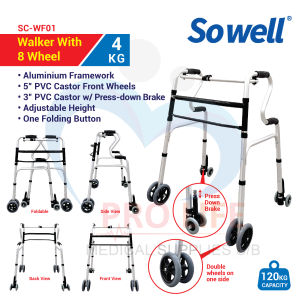 Sowell Walker With 8 Wheel (SC-WF01) Pejalan Kaki Dengan 8 Roda