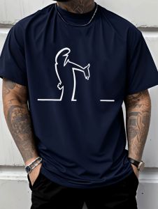 Classic Summer Mens Fashion Street Style T Shirt Casual Trendy Short Sleeves Abstract Cartoon Graphic Oversize Mens Clothing