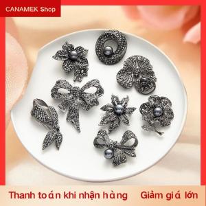 CS Súng Đen Rhinestone Bow Trâm Cài Cho Phụ Nữ Ngọc Trai Nhà Máy Pin Hoa Ve Áo Pins Văn Phòng Bên Bạn Quà Tặng Đồ Trang Sức Phụ Kiện