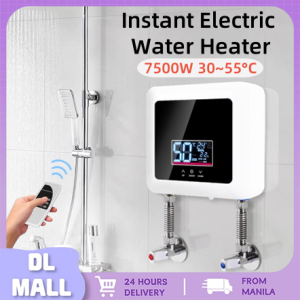 Water Heater Electric 220V Shower Heater Electric Instant Hot Water Heater With Self-modulating Tankless Kitchen Bathroom Shower Hot Water Fast Heating LED Display Water Heater