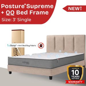 (New Arrival) Goodnite Posture Supreme Cooling Latex Foam Compressed Mattress (10") + QQ Bed Frame