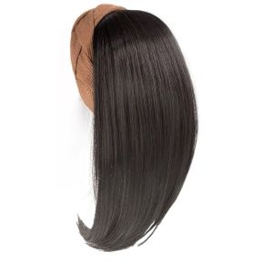 JPTD Hair Hoop Synthetic Headband Wigs Hairpieces Korean Style Half Headband Wig Fashion Invisible Short Straight Bob Hair Women