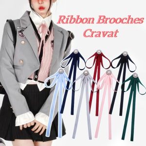 NOVELLEO Đá quý Cà vạt nơ JK Ngọc trai giả Kinh doanh Trâm cài ruy băng Thanh lịch Ngân hàng Cà vạt Phụ kiện áo sơ mi