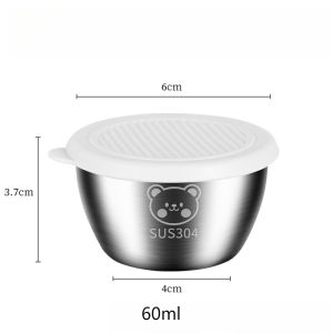 1pc Salad Dressing Container with 2.71oz/80ml Reusable Stainless Steel Cup and Leakproof Silicone Lids for Lunch Box and Picnic