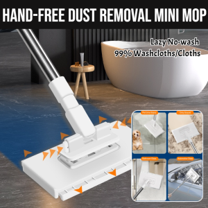 Automatic Hand-Free Dust Removal Mini Mop  with Cloth Clamp Face Towel Static Electricity Mop No Brand Household Cleaning Tool