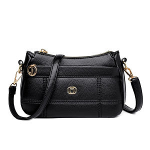 Womens handbag high-end soft leather versatile Korean style 2025 New style shoulder bag for middle-aged women large capacity crossbody bag