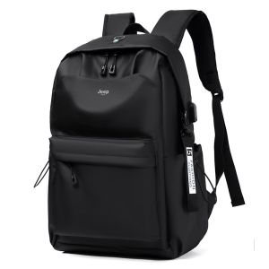 JEEP BULUO Large Capacity Waterproof Backpack Men Laptop 15.6 Solid Big High School Bags Teen College Boy Gril Student Knapack