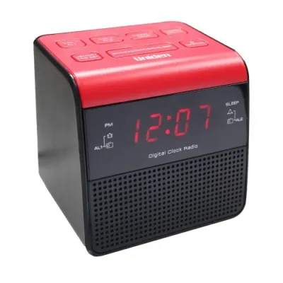 Uniden Digital Alarm Clock Radio with USB Charging Port 20 Preset Stations and Snooze - Home Décor Stationery 1A Power Adapter 1 Year Warranty