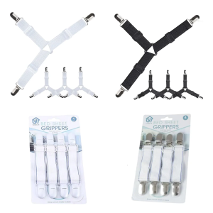 Adjustable Bed Sheet Holder with Strong Grip Metal Clip for Hotels B&Bs and Frequent Linens Changes
