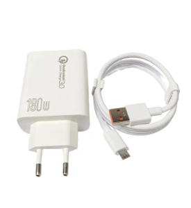 Charger Hadphone 180W For X90 PRO+ Untuk Android Batok Adaptor + Kabel Data Type C & Micro Fast Charging