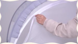 L RUNNZER Baby Crib Tent Breathable Pop Up Crib Tent Canopy Keep Baby from Climbing Out Crib Net to Keep Baby in with Auto-Lock Zipper(55.2" L x 27.6" W x 51.6" H)