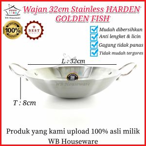 Wajan 32cm penggorengan anti lengket Stainless HARDEN GOLDEN FISH