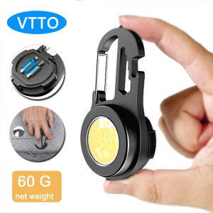 VTTO Đèn Pin Mini Đèn Móc Khóa COB Chói Có Thể Sạc Lại Đèn LED Làm Việc Đèn Cắm Trại Ngoài Trời Di Động Đèn Khẩn Cấp Sạc USB