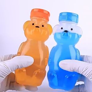 230ml Baby Honey Bear Straw Cups BPA-Free with Soft Silicone Straw Honey Jar PE Drinking Bottle