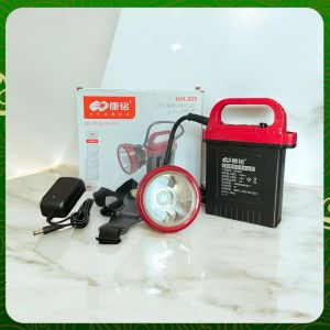 Đèn pin đội đầu KM205 dùng bình ắc quy siêu sáng