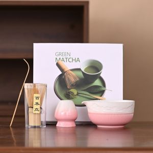 VALUEPULSE 4pcs ไม้ไผ่เซรามิก ชุดชาแมทช่าญี่ปุ่น ชามมัทฉะ ที่วางไม้ตีมัทฉะ ชุดทำมัทฉะ ใหม่ อาหารเกรด ชุดที่ตีมัทฉะ ผู้รักชา