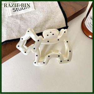 RAZIE BIN กิ๊บหนีบผมปลาฉลามลายจุดสีขาวสำหรับสุนัขที่หนีบผมขนาดใหญ่สง่างามอุปกรณ์แต่งผมแฟชั่นสไตล์เกาหลีแบบเรียบง่าย