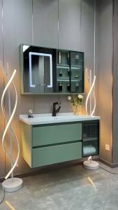 Modern Simple White Integrated Ceramic Basin Bathroom Cabinet Combination Bathroom Table Hand Washing Washbasin Cabinet Combination