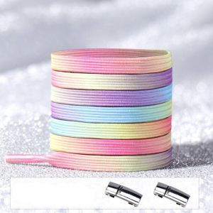 2pcs Tali Sepatu Magnet Tali Sepatu Elastis Flat Dengan Magnetic Lock Shoelace Magnetic Simple Lazy