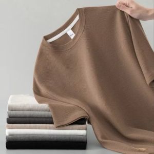 【BUY 1 TAKE 1】Plain Waffle solid Korean style T-shirts Oversize round neck For Men and Women