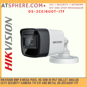 Hikvision 4K 8MP 8 Megapixel HD 30m IR IP67 Bullet Analog CCTV Security Camera TVI CVI AHD Metal DS-2CE16U0T-ITF