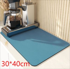 Super Absorbent Large Kitchen Draining Mat / Quick Dry Waterproof and Oilproof Hide Stain Rubber Pad / Kitchen Counter Protector Rubber Pad / Anti-slip Coffee Mat