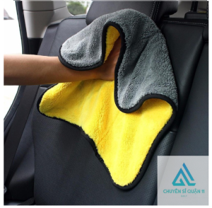 Khăn Lau Xe Ô Tô Xe Máy Chống Trầy Siêu Thấm Hút Cỡ 30x30cm Chất Vải Microfiber  2 Lớp Dày Dặn