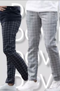 CELANA TARTAN PANJANG PRIA WANITA ANKLE PANTS MOTIF KOTAK SLIMFIT
