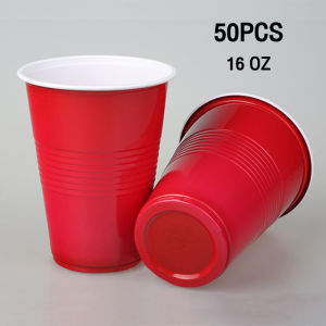 AUK 16oz or 2oz Beer Cups Disposable Reusable Plastic Cup