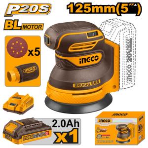 BUILDMATE x Ingco 20V Cordless Random Orbital Sander with 1PC Battery and Charger CROSLI20021 ICPT