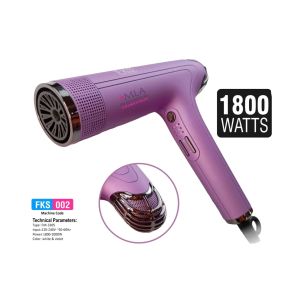 Purple hair dryer 1800 watts Fks 002 model.