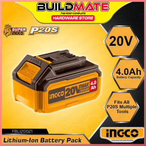 BUILDMATE Ingco Lithium-Ion 20V 4.0Ah 6.0Ah 7.5Ah LED Fast Compact Battery - ICPT