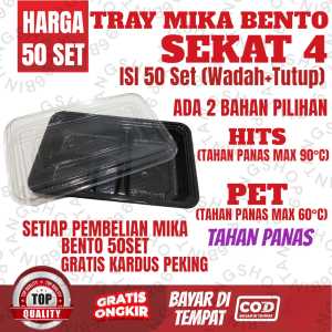 Tray Mika Bento Sekat 3  DAN 4/ Tray Bento 3 DAN 4 Sekat / Box Bento [ HARGA 50 SET ] MIKA SUPER TEBAL