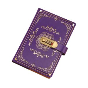 Giorgione school supplies notebook Flower Cover Journal Notebook With Lock A5 100Sheets PU Leather Diary Writing Pads Elegant Line Paper Lockable Secrets Journal Gift