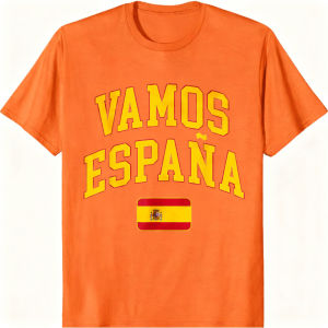 [Local Stock] VCC  Spanish Flag Vamos Espana Graphic Printed T-Shirt Crew Neck Short Sleeve Man Women Cotton Streetwear Summer Soft Y2k Tees