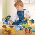 Mainan Edukasi Anak DIY Dino Puzzle Dinosaurus Dinosaurs Assemble Obeng dan Baut Rakit COD Bayar Ditempat. 
