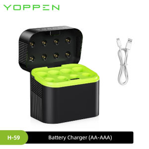 YOPPEN 1.5V 8Slots AA&AAA Li-ion Battery Mixed Charger 4100mWh Large capacity Rechargeable Batteries